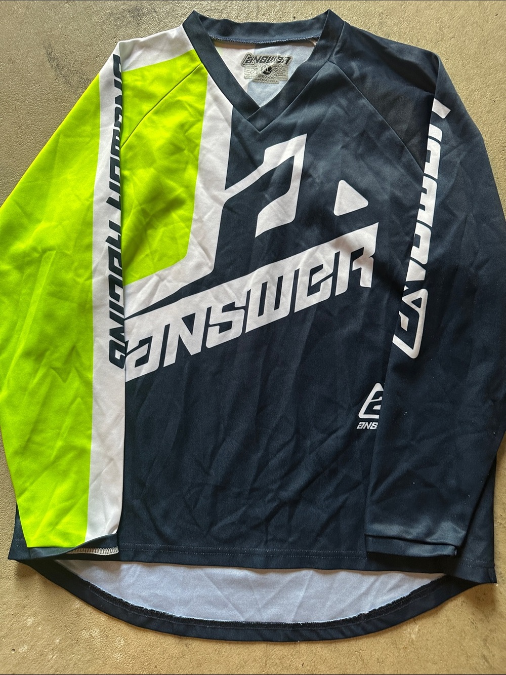 Answer Motocross Jersey in Black & Neon Yellow